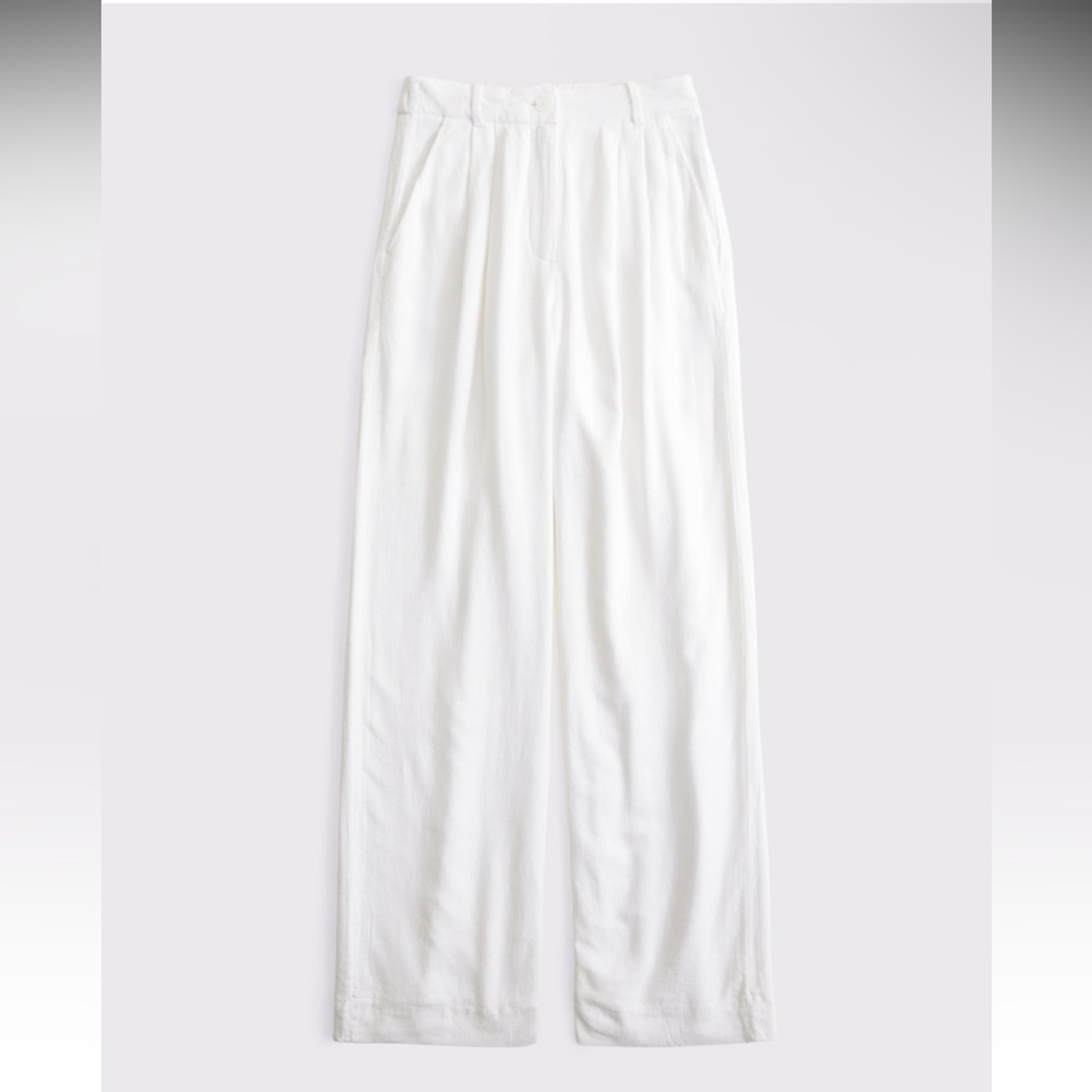 Abercrombie & Fitch Sloane linen blend tailored Pants: size curve love M tall